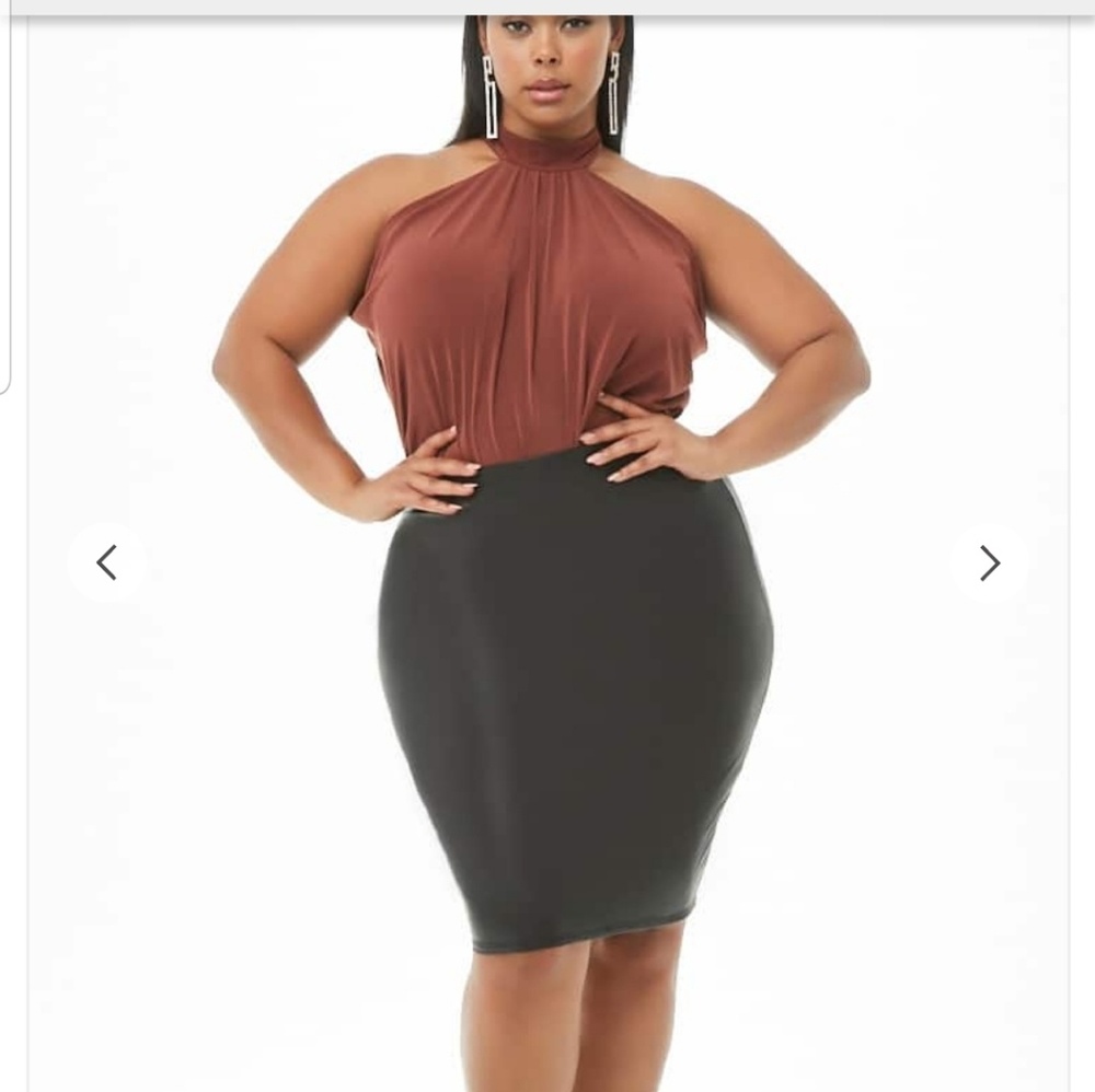 Plus Size Halter Bodysuit